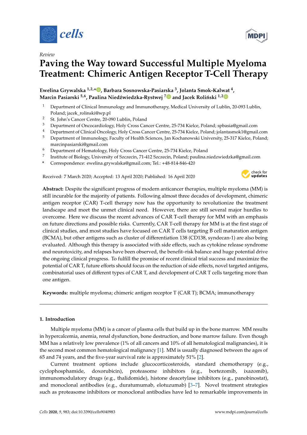 Chimeric Antigen Receptor T-Cell Therapy