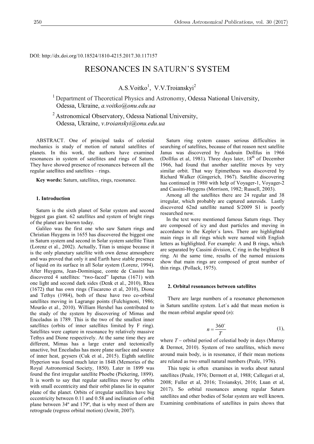 Resonances in Saturn's System