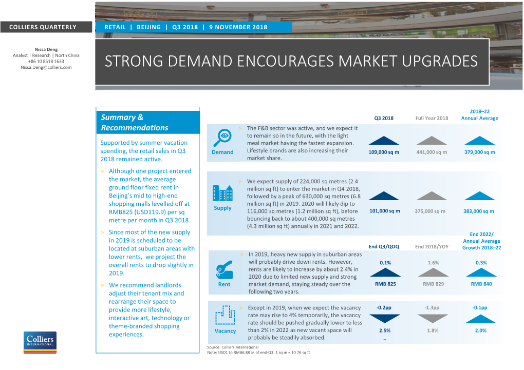 Strong Demand Encourages Market Upgrades