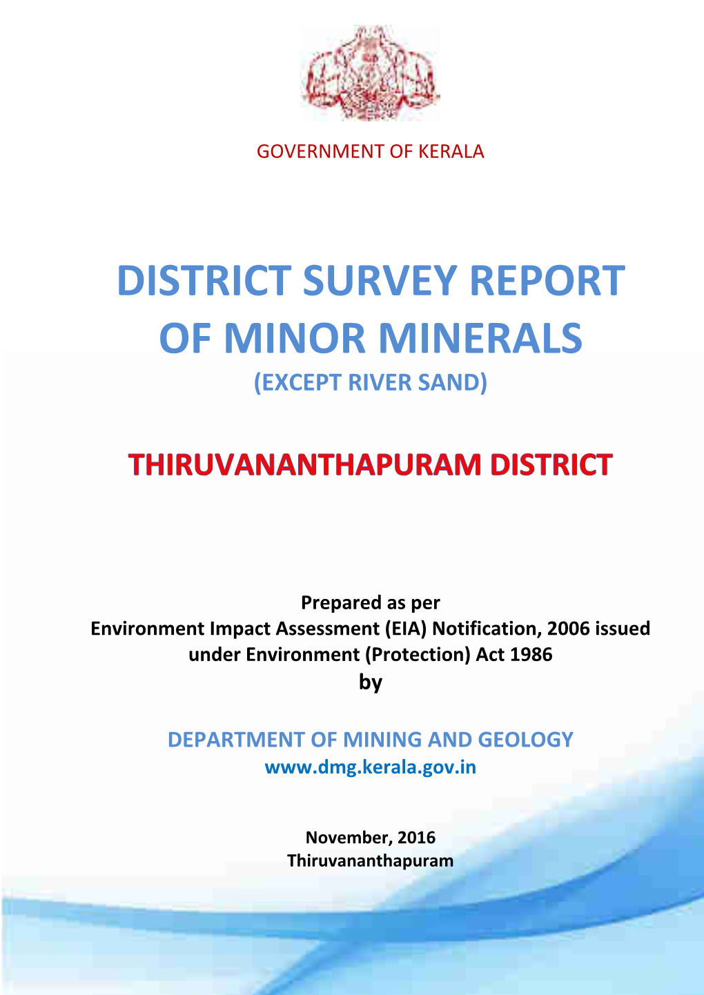 District Survey Report of Minor Minerals (Except River Sand)