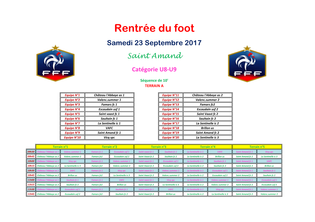 Saint Amand Catégorie U8-U9