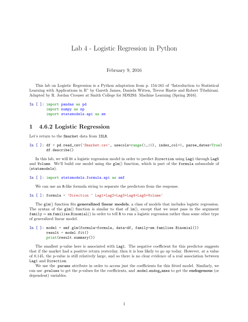 Logistic Regression in Python