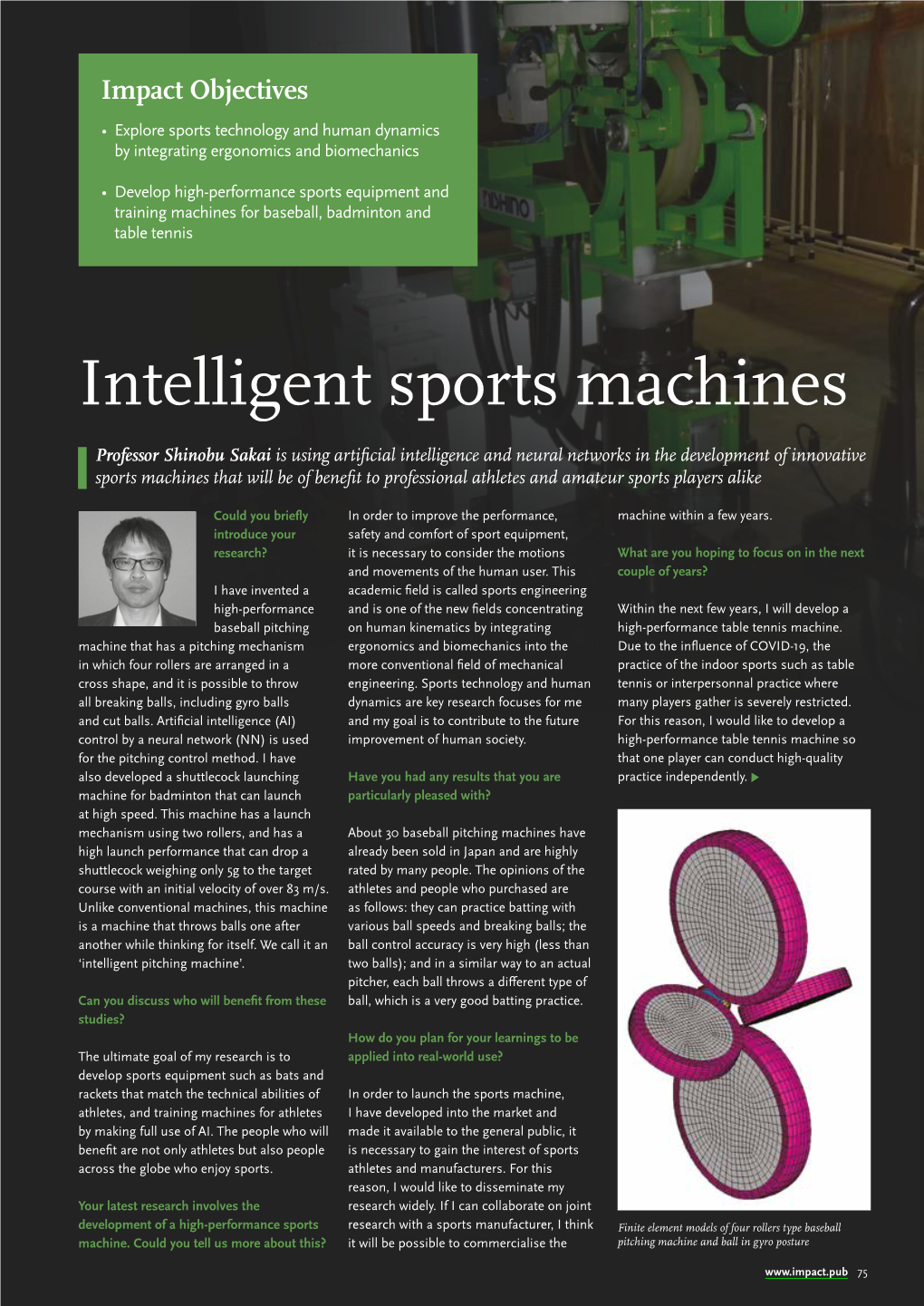 Development of High-Performance Sports Machine and Elucidation Of