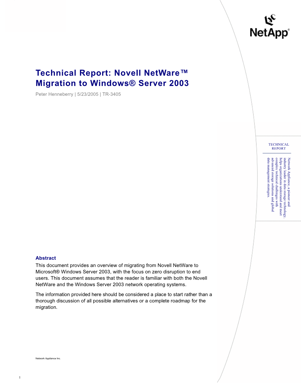 Novell Netware Migration to Windows Server 2003