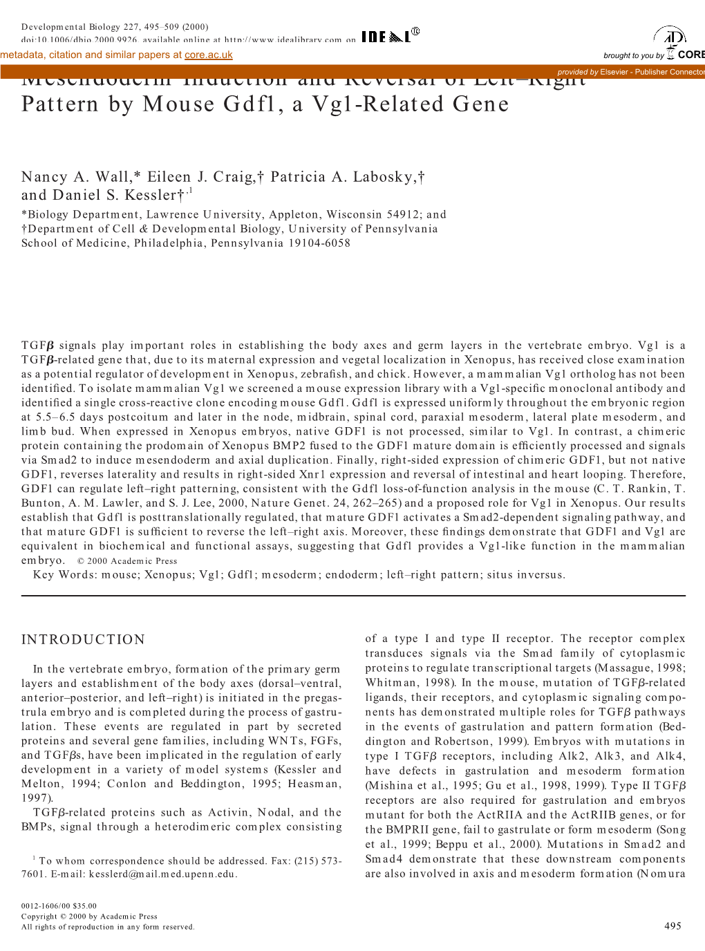 Mesendoderm Induction and Reversal of Left–Right Pattern by Mouse