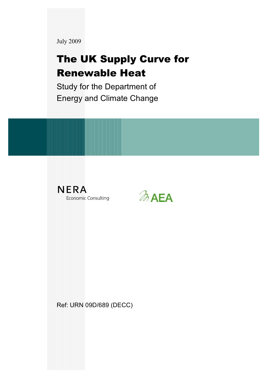 NERA AEA Renewable Heat Supply Curve Report Final
