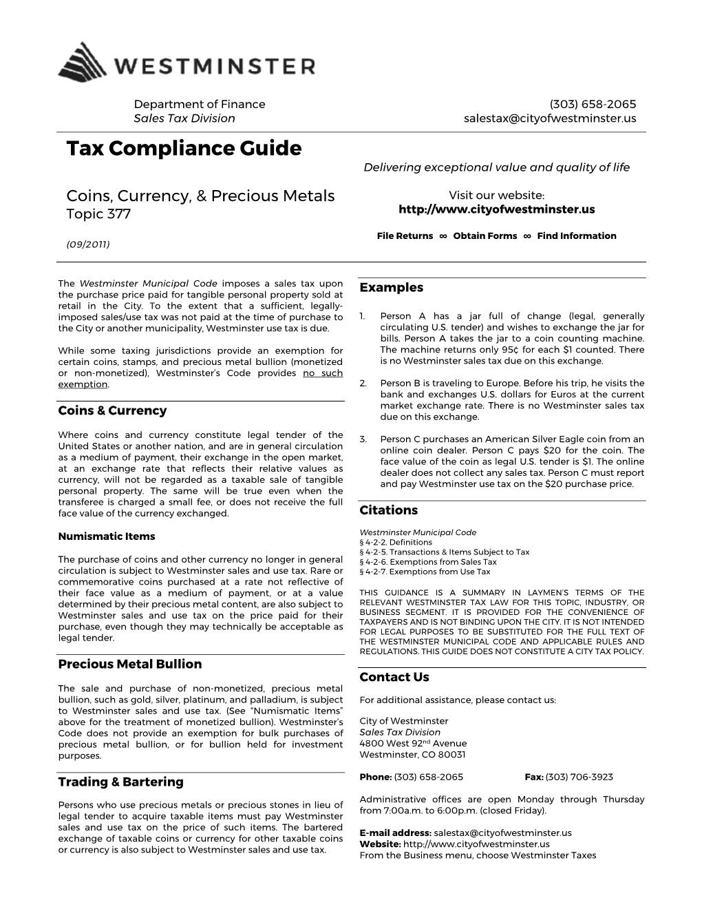 Tax Compliance Guide Topic