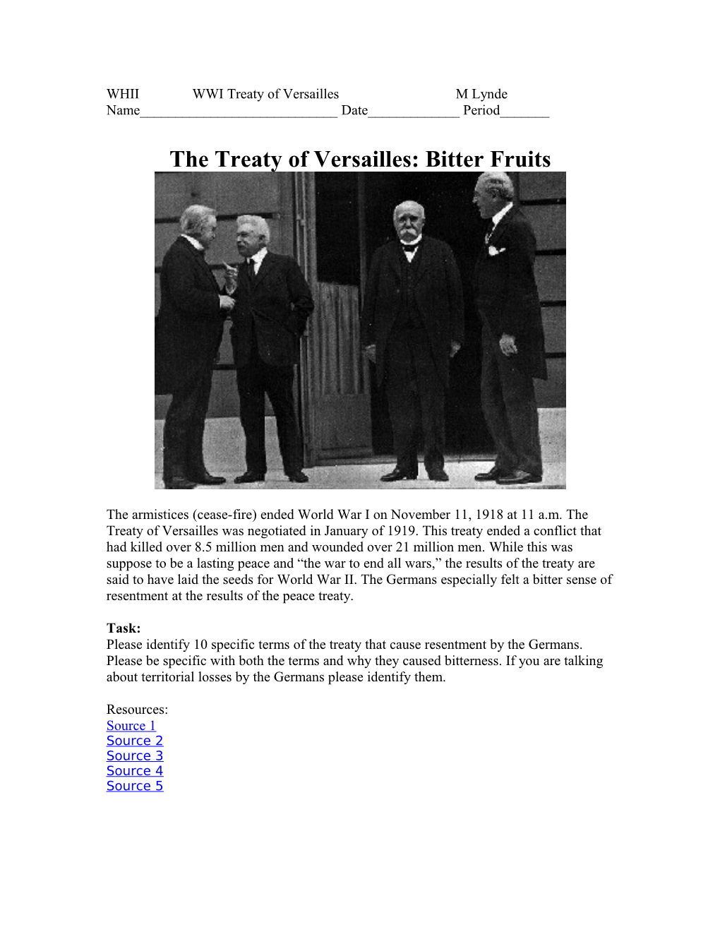 The Treaty of Versailles