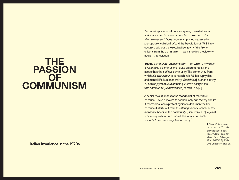 The Passion of Communism