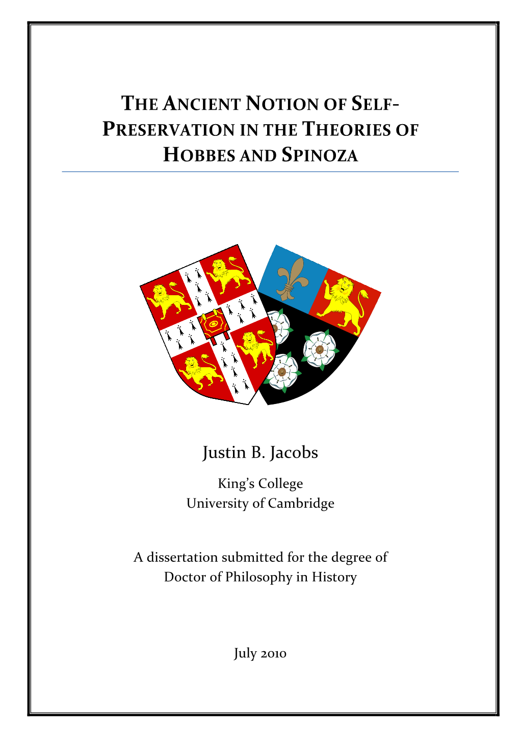 1.1 the Notion of Self-Preservation in the Philosophy of Aristotle