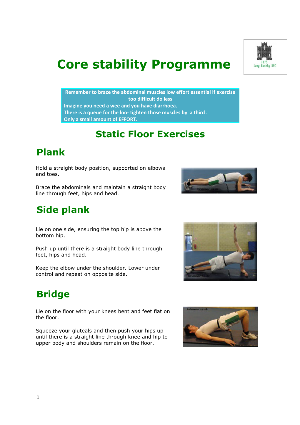 Static Floor Exercises