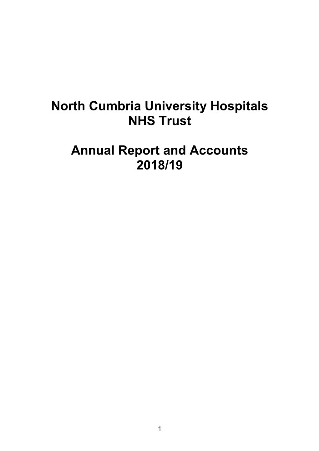 North Cumbria University Hospitals NHS Trust Annual