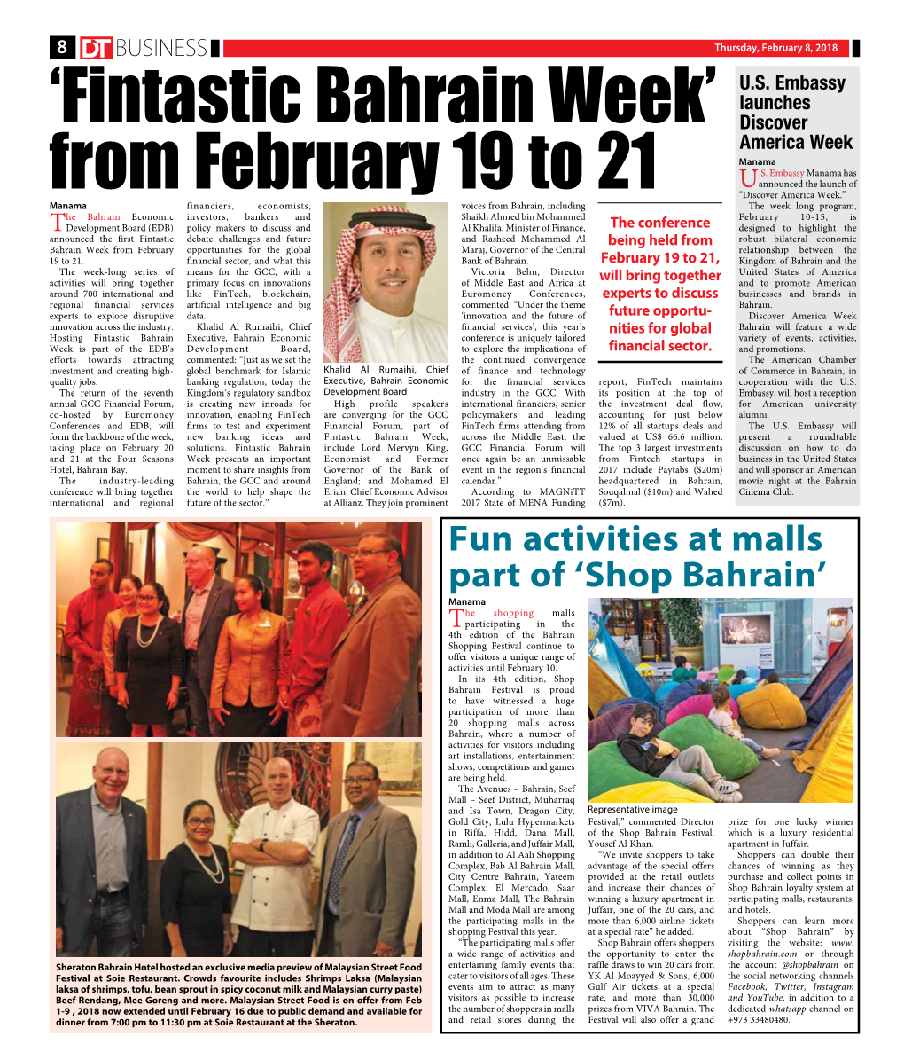 'Fintastic Bahrain Week' from February 19 to 21