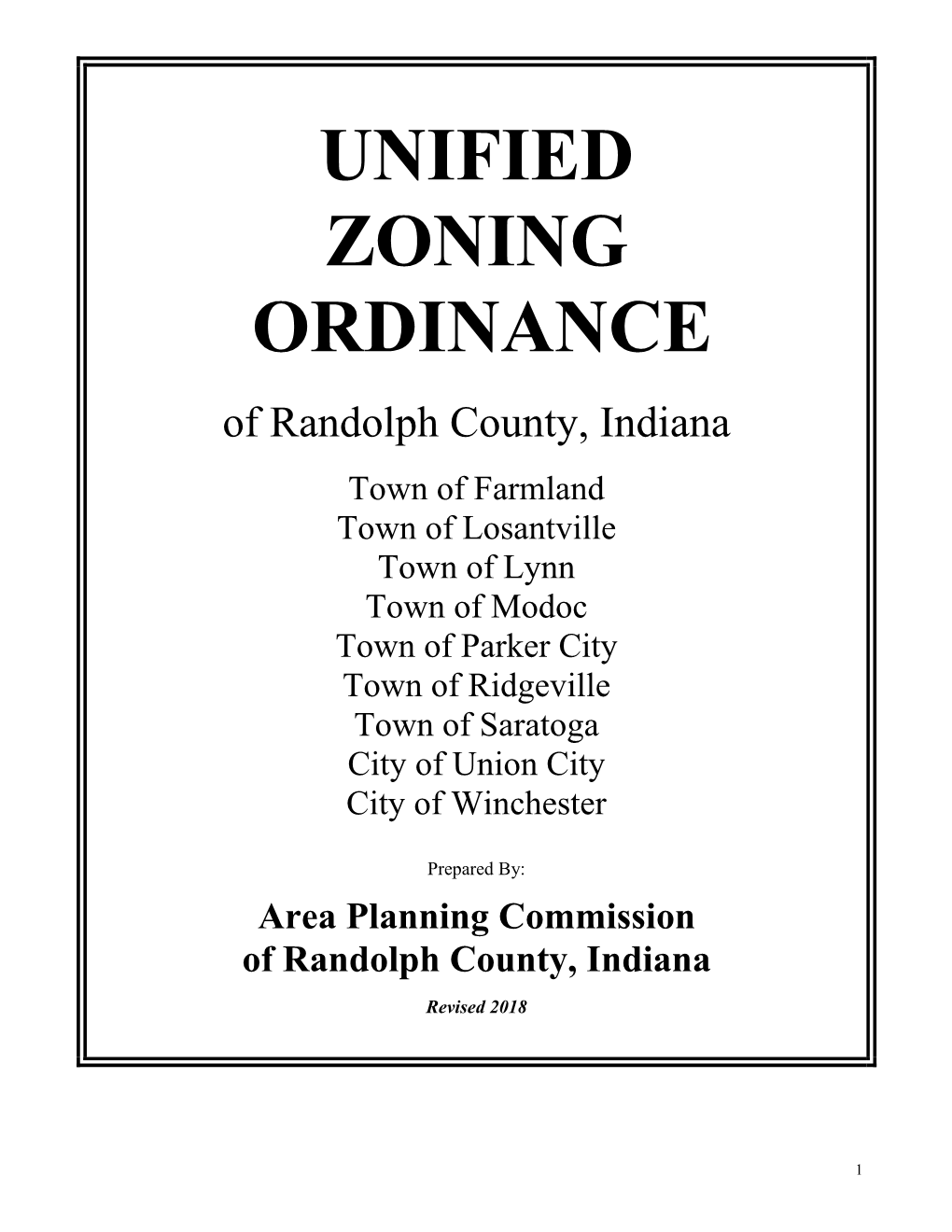 Unified Zoning Ordinance