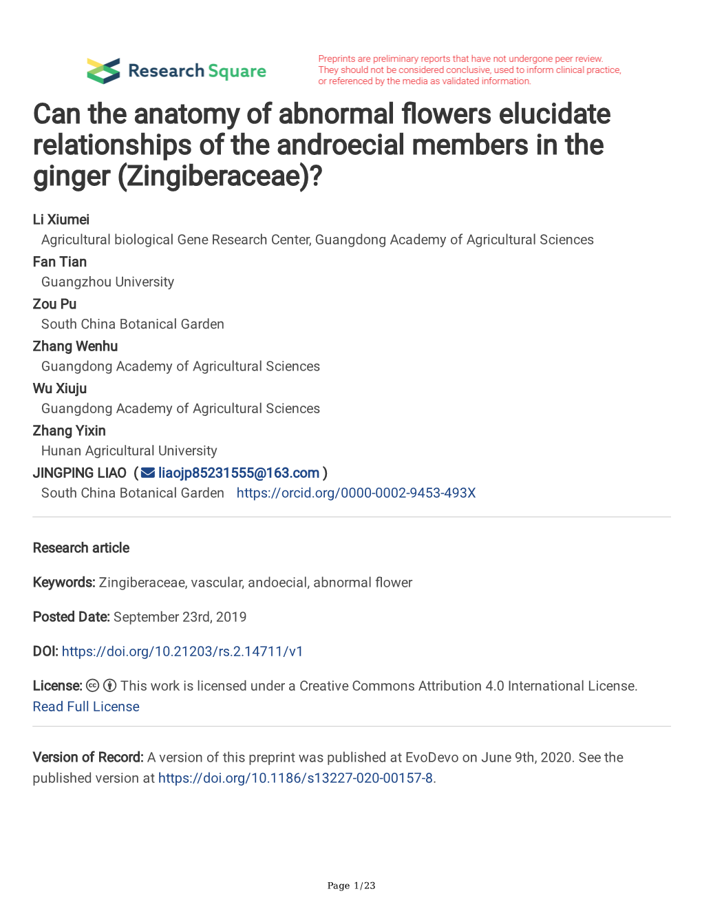 Can the Anatomy of Abnormal Flowers Elucidate Relationships of The