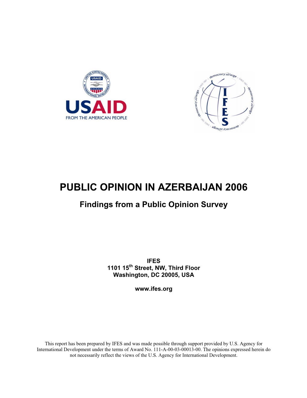 Public Opinion in Azerbaijan 2006