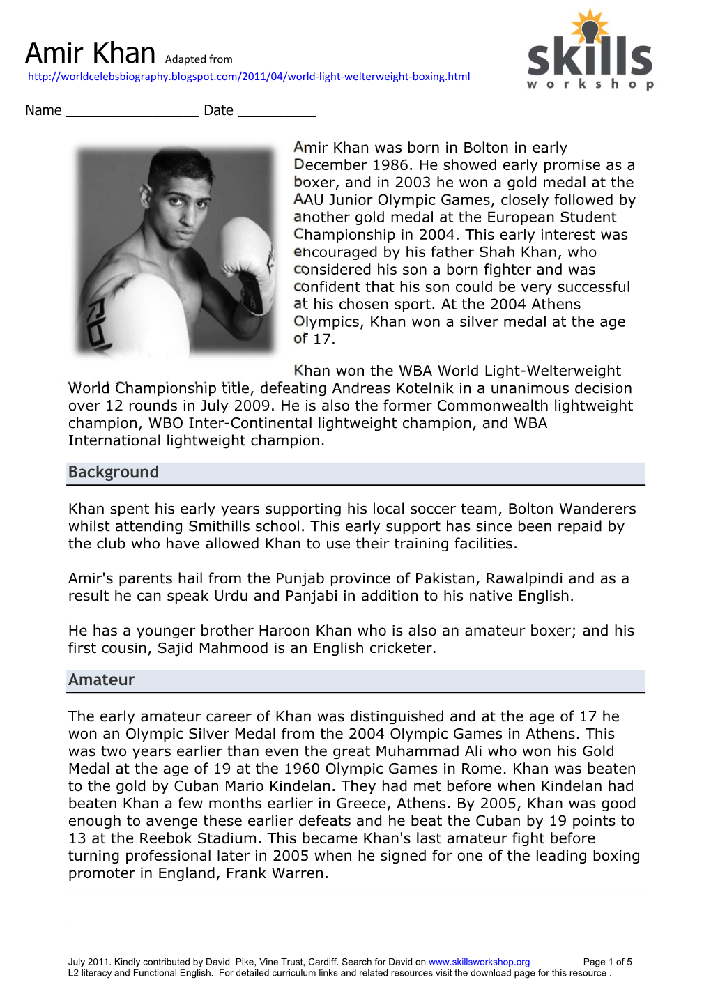 L2 Amir Khan Comprehension.Pdf