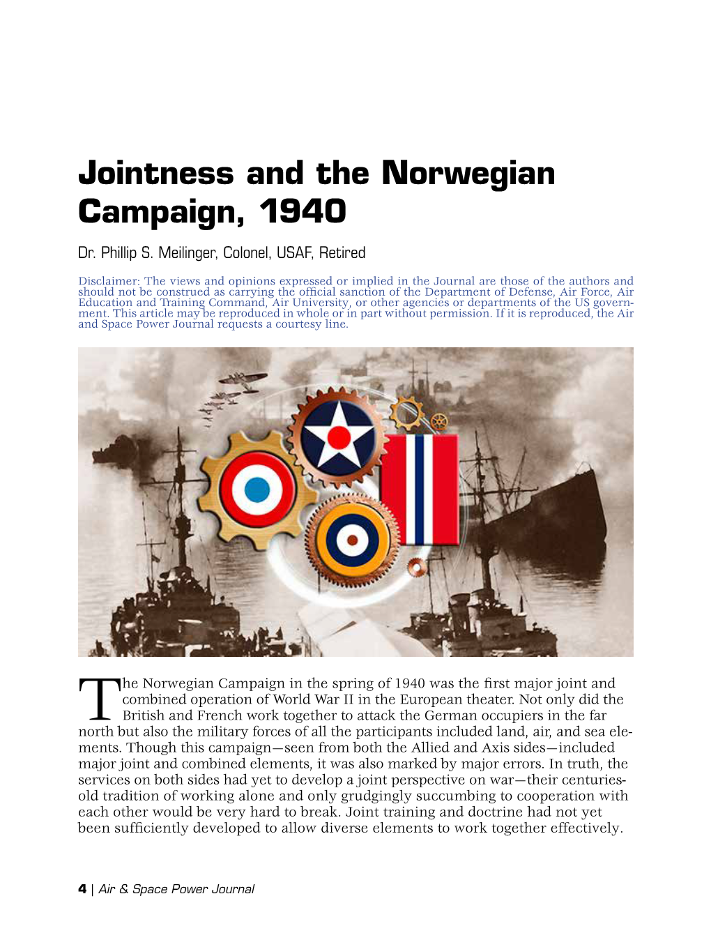 Jointness and the Norwegian Campaign, 1940 Dr