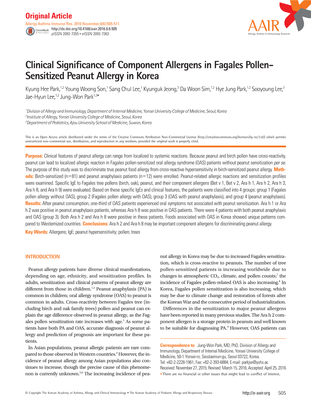 Clinical Significance of Component Allergens in Fagales Pollen