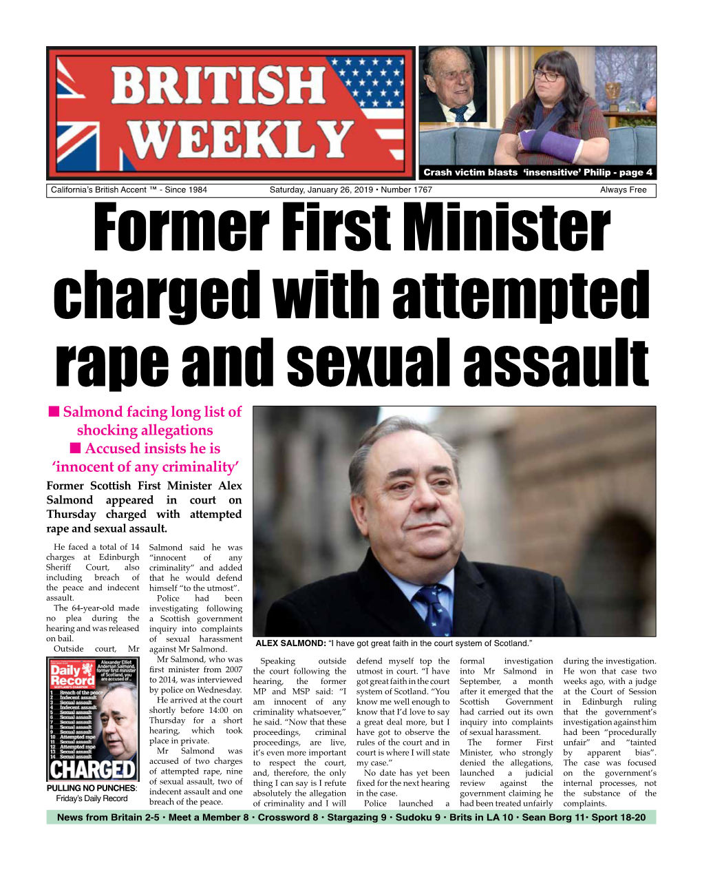 Innocent of Any Criminality’ Former Scottish First Minister Alex Salmond Appeared in Court on Thursday Charged with Attempted Rape and Sexual Assault