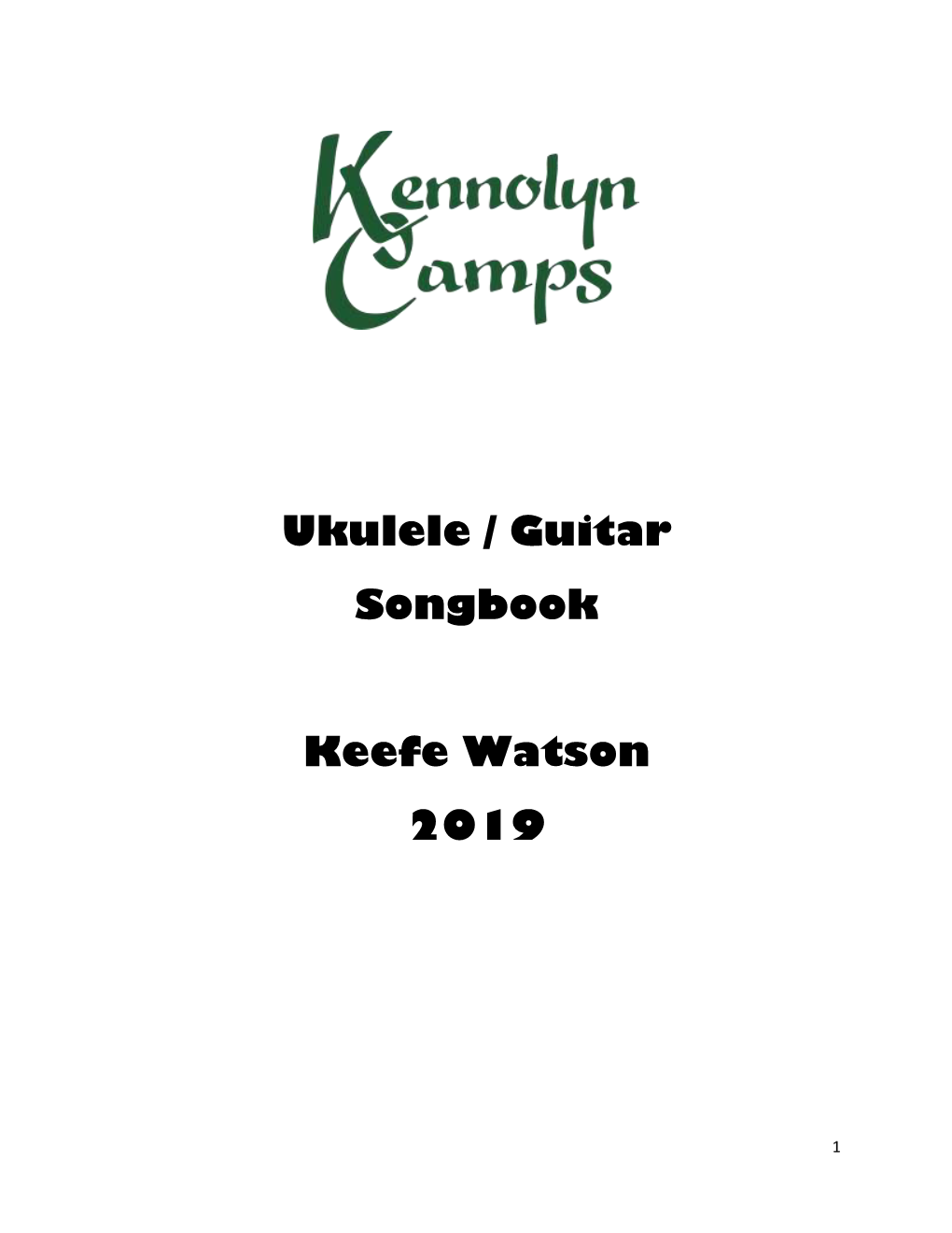 Ukulele / Guitar Songbook Keefe Watson 2019