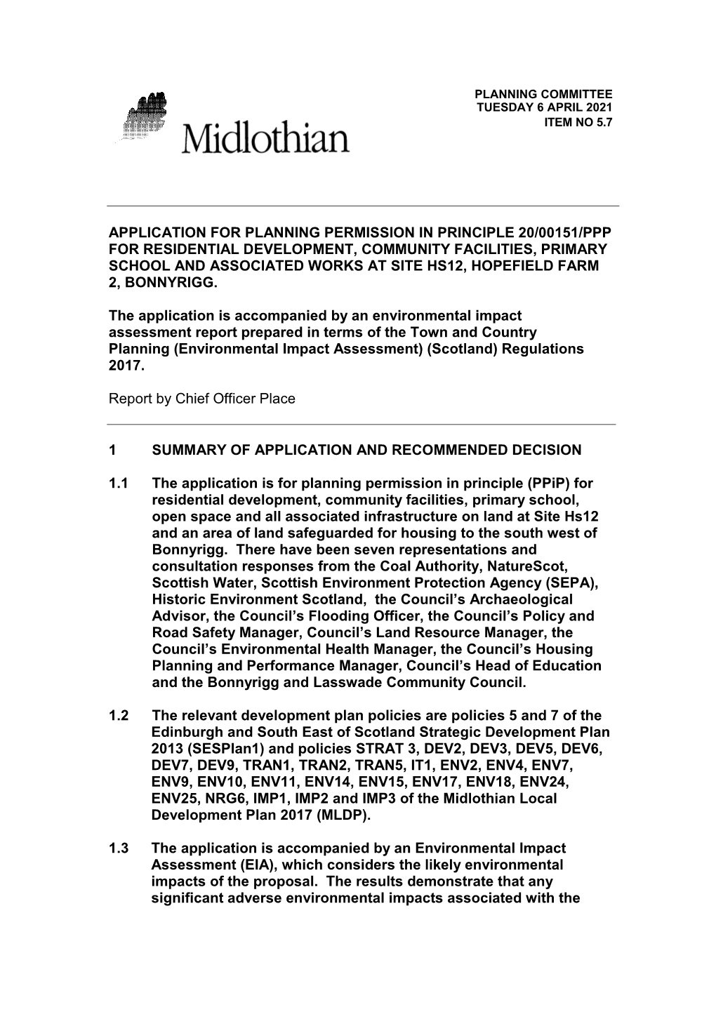 Application for Planning Permission in Principle 20