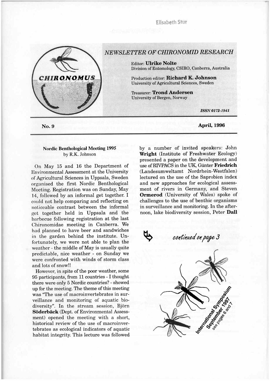 CHIRONOMUS Is Re-Established and Tll 11111 Lsl Ol'a1)T of Temperate Lake Macroinvertebrate Com- +.-L H------D