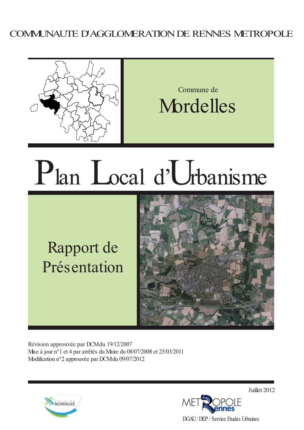 Plan Local D'urbanisme I Rapport De Présentation Commune De Mordelles