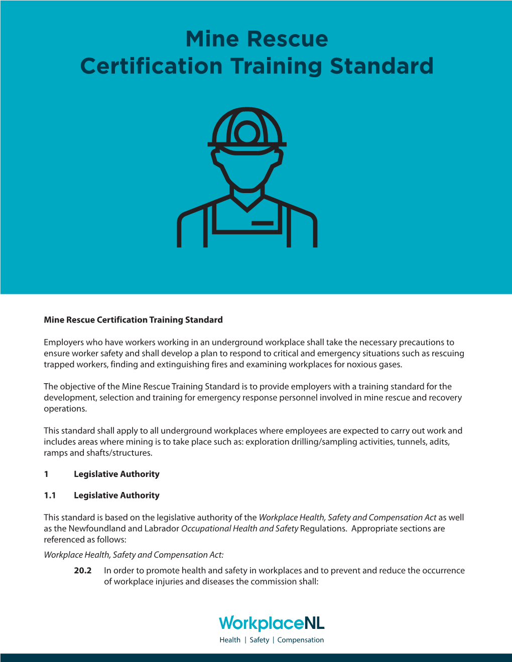 Mine Rescue Certification Training Standard