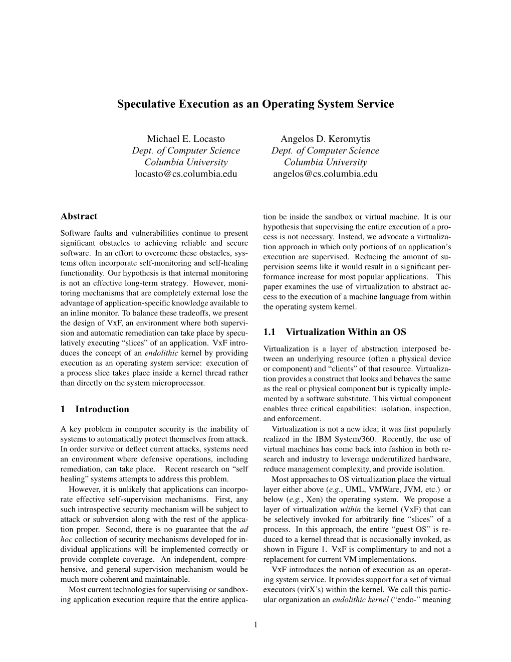 Speculative Execution As an Operating System Service