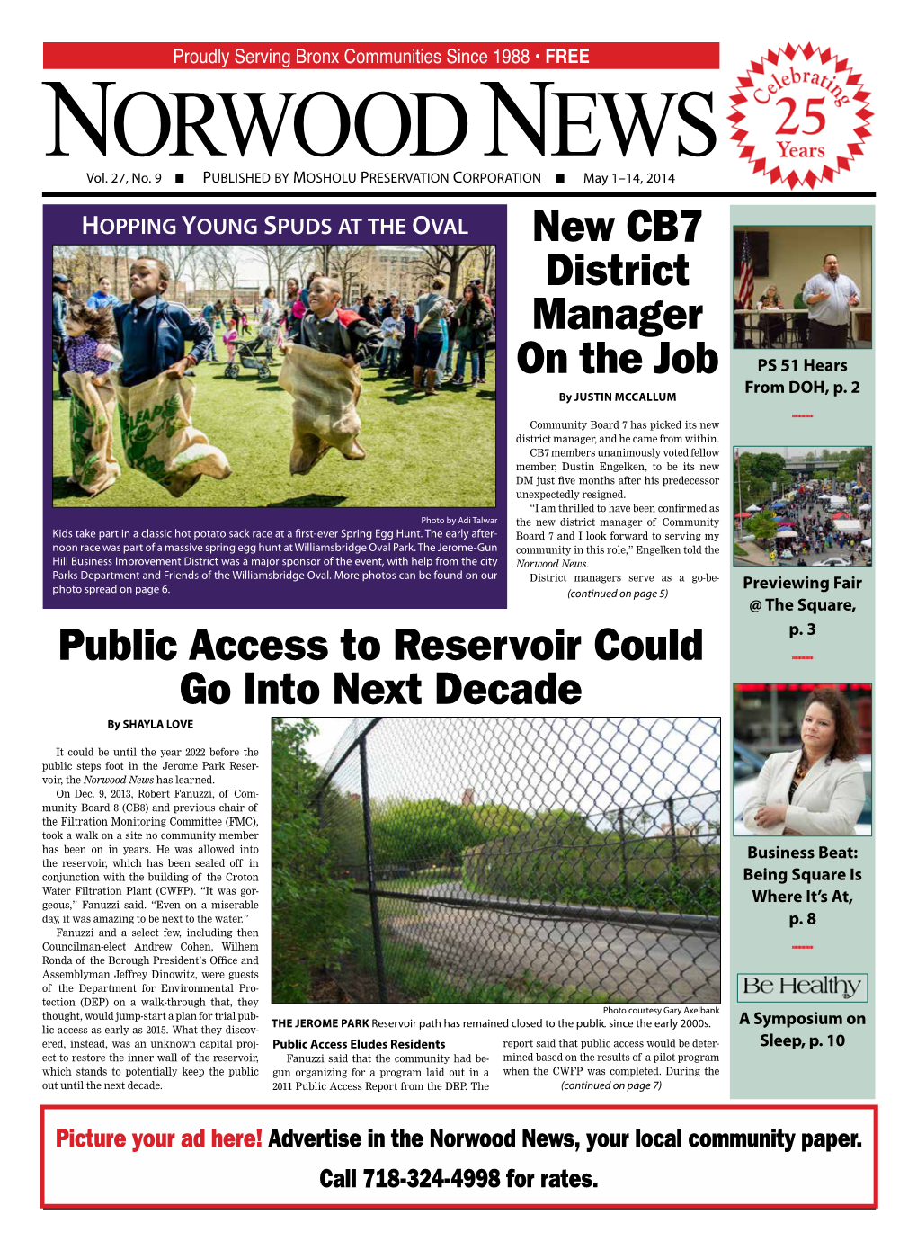 Public Access to Reservoir Could Go Into Next Decade New CB7 District Manager on The