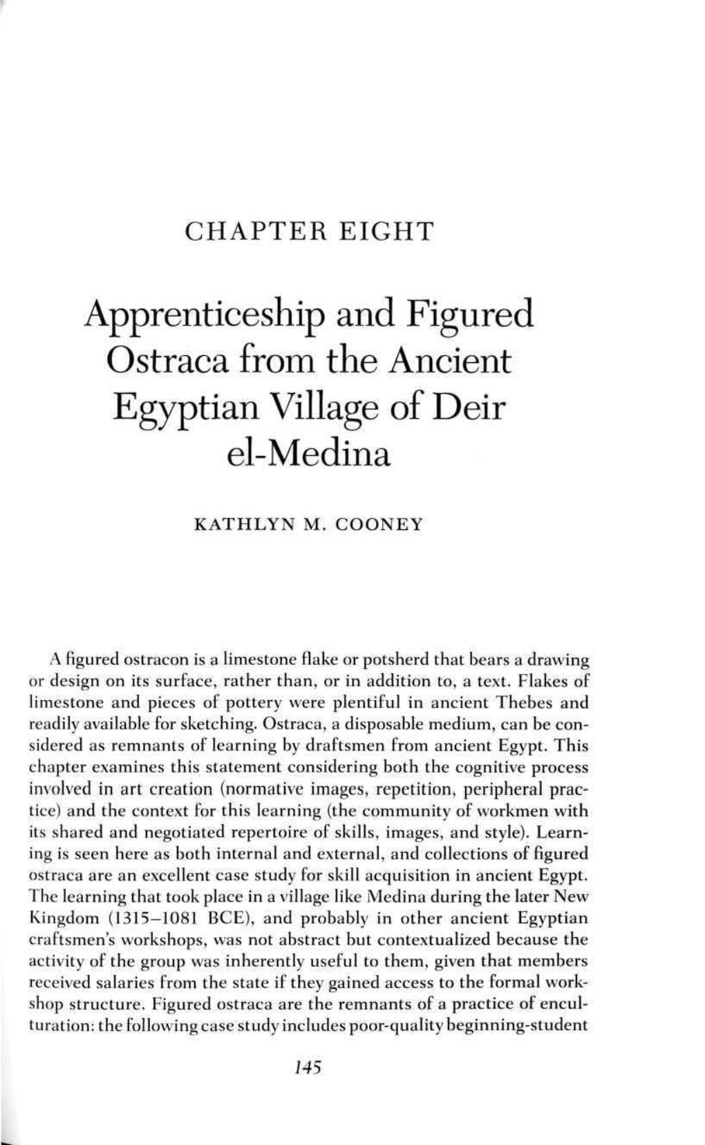 Apprenticeship and Figured Ostraca from the Ancient Egyptian Village of Deir El-Medina