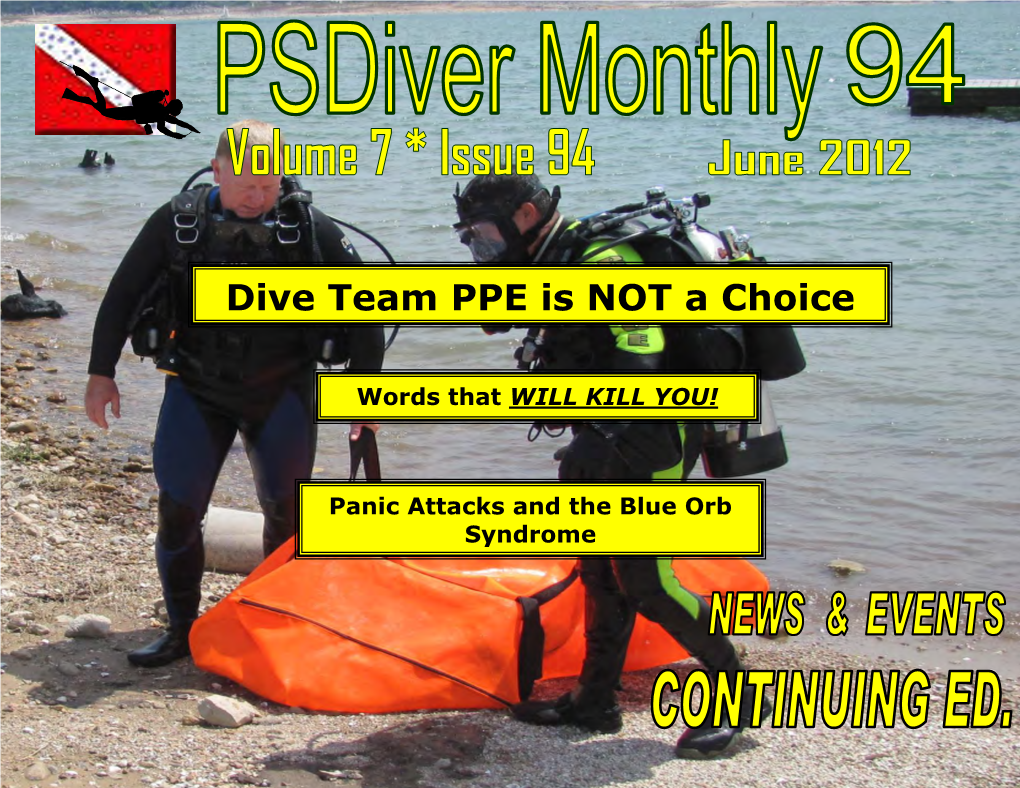 Dive Team PPE Is NOT a Choice