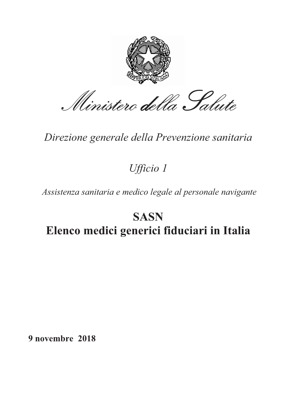 Elenco Aggiornato Dei Medici Generici Fiduciari in Italia