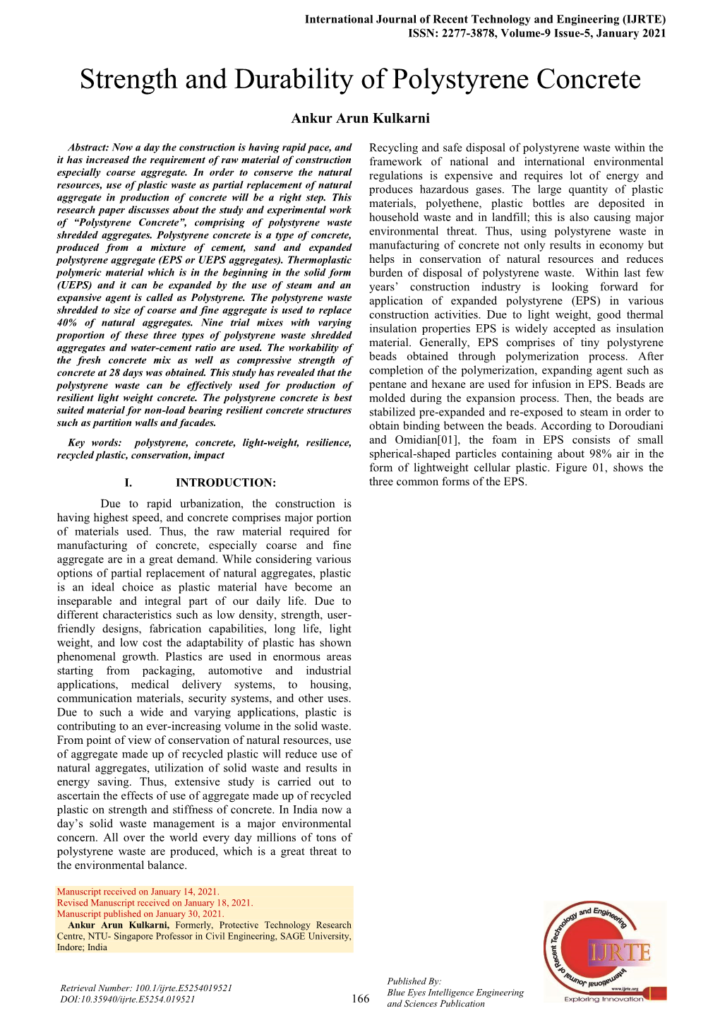 Strength and Durability of Polystyrene Concrete