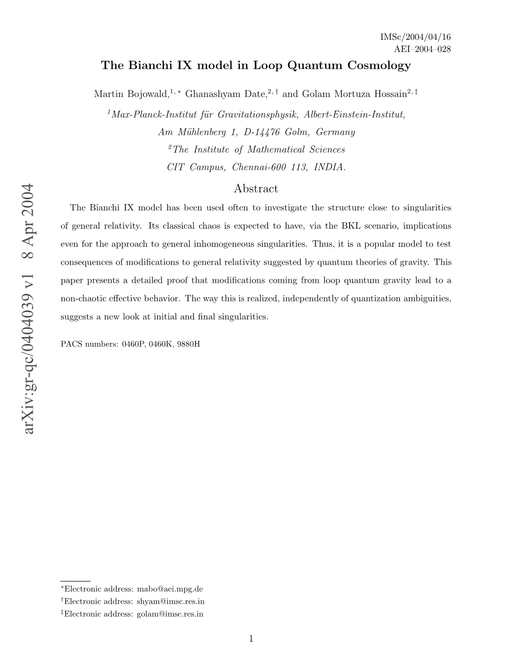 The Bianchi IX Model in Loop Quantum Cosmology