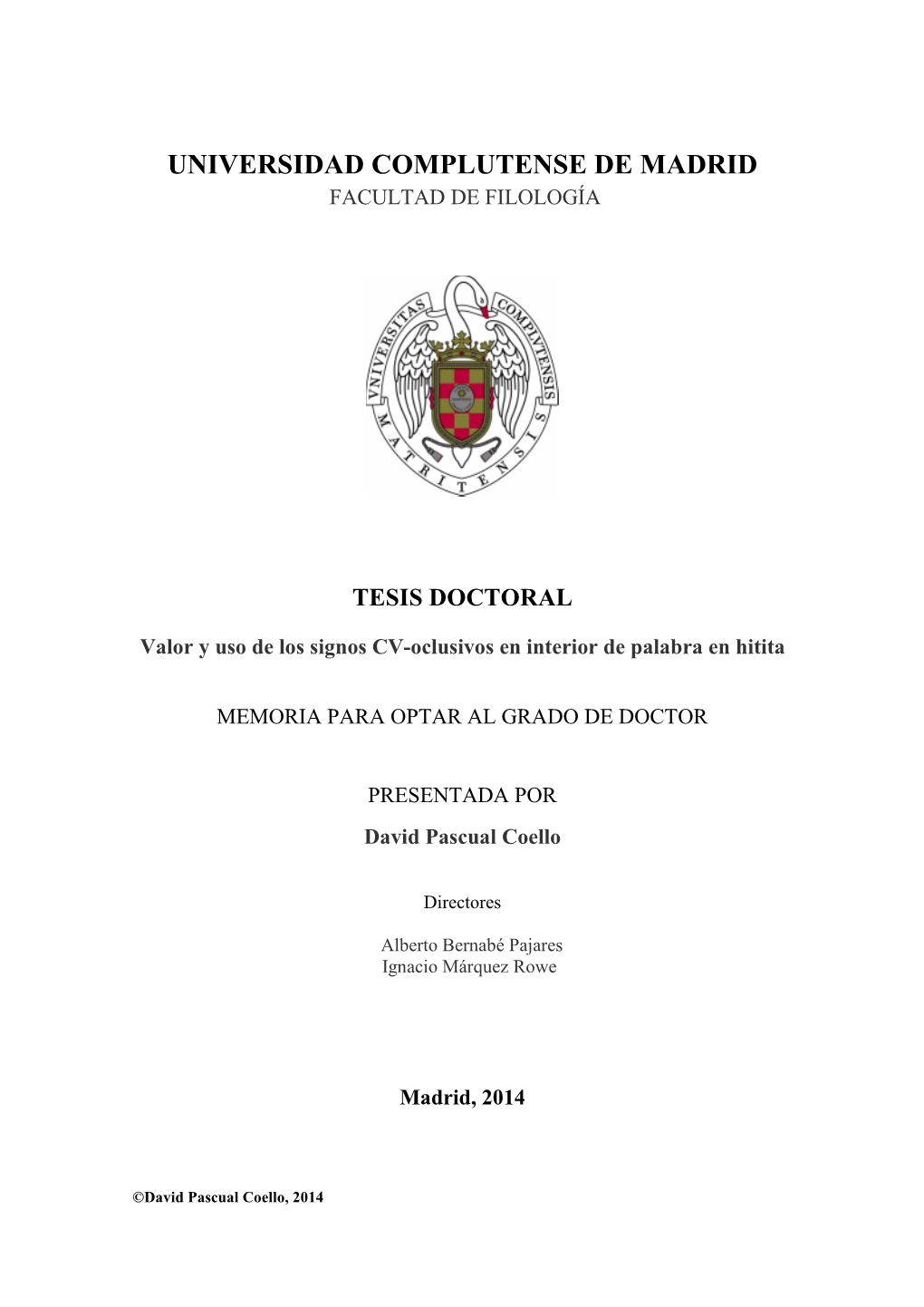 Tesis Doctoral 2014 David Pascual Coello
