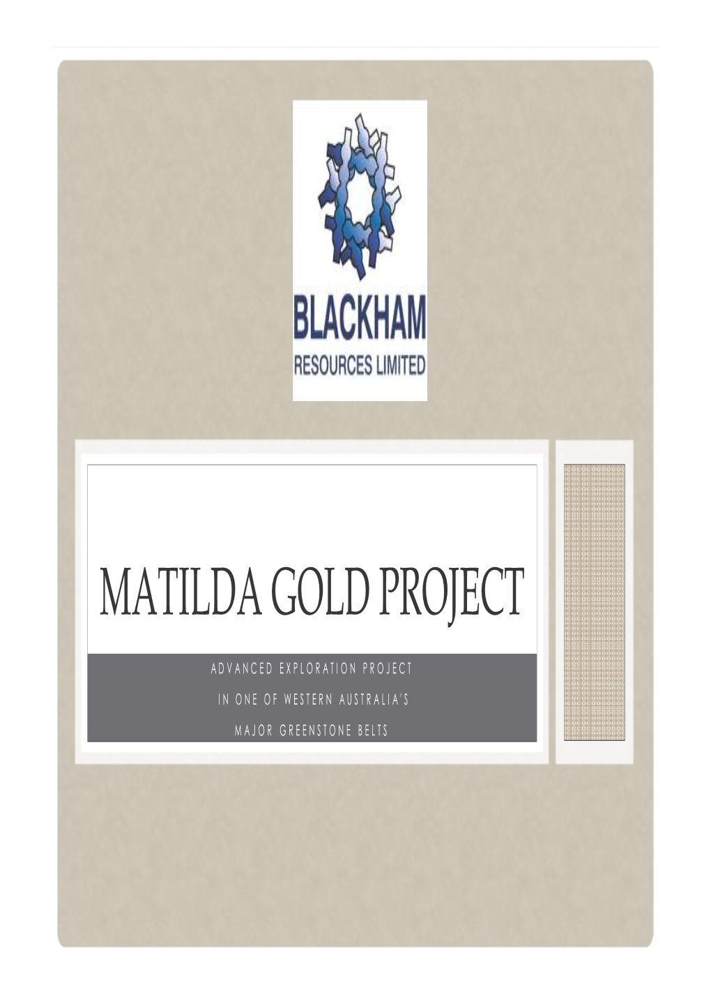 Matilda Gold Project