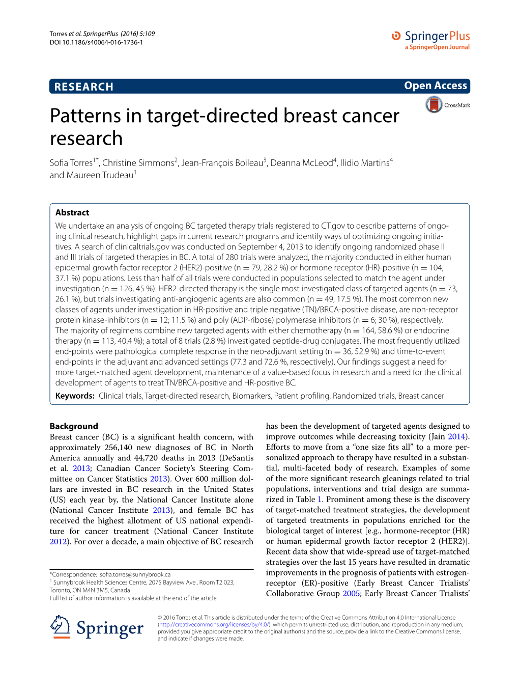 Patterns in Target-Directed Breast Cancer Research