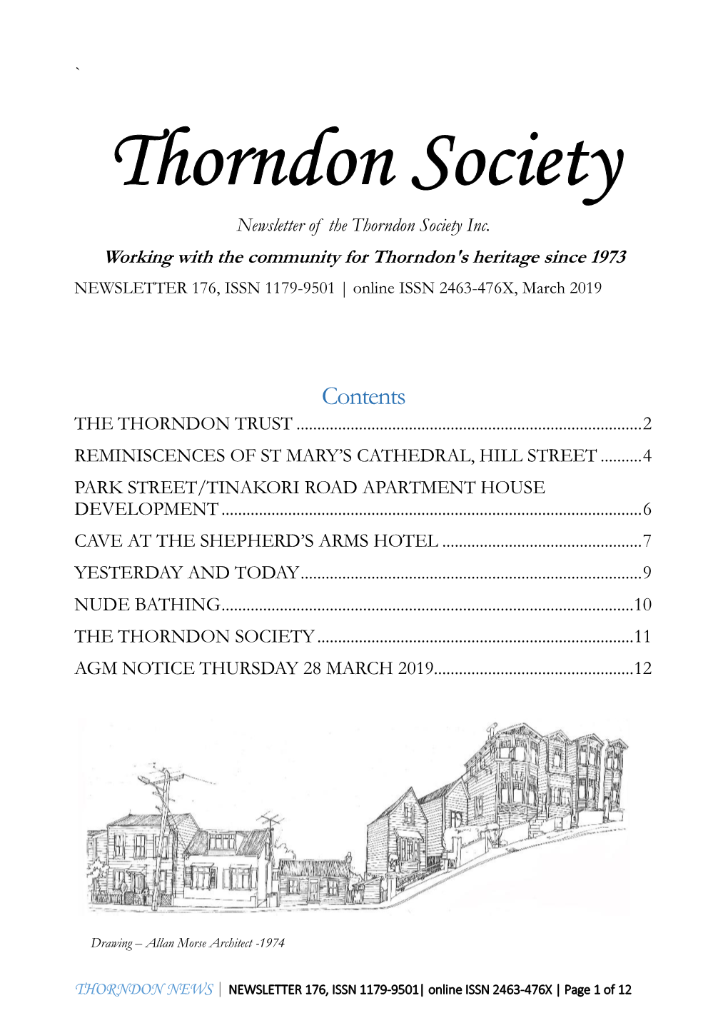 Thorndon Society Newsletter of the Thorndon Society Inc