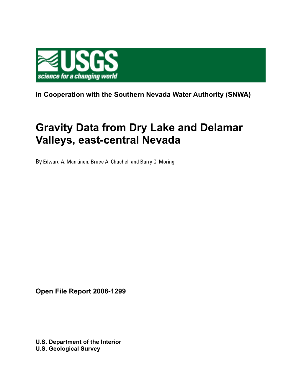 USGS Open File Report 2008-1299