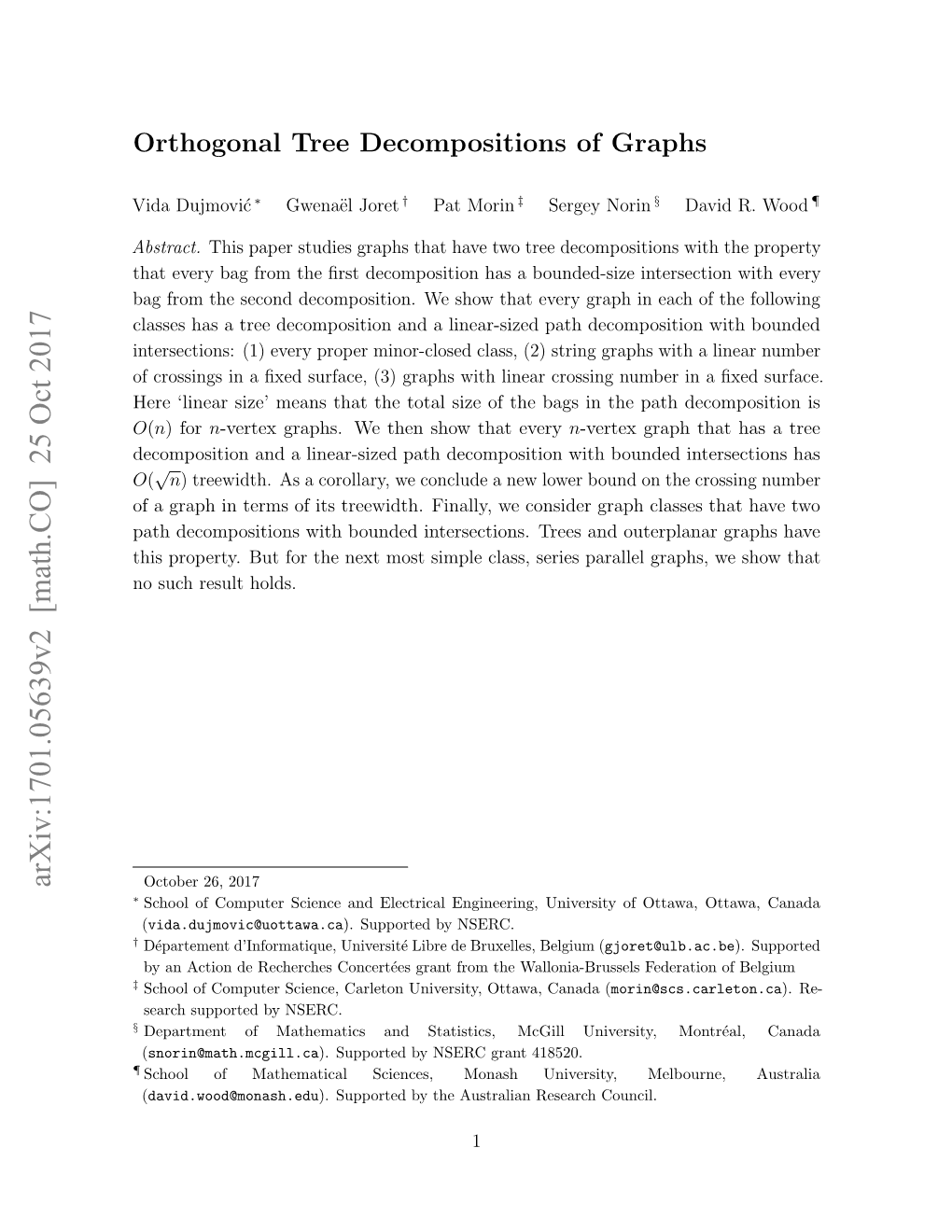 Orthogonal Tree Decompositions of Graphs