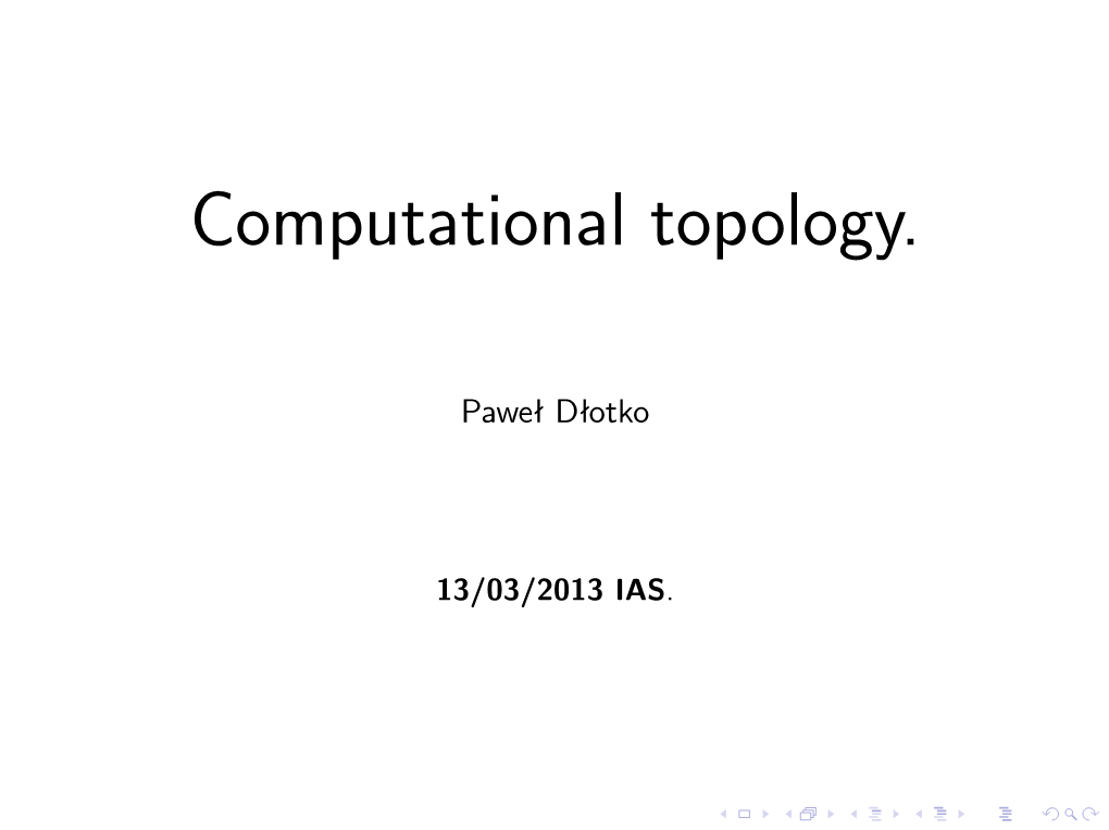 Computational Topology