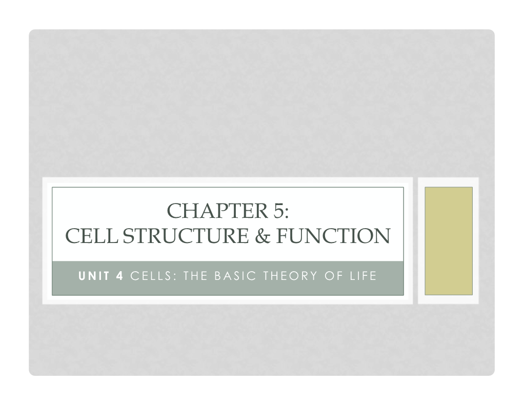 6.1 Cell Theory