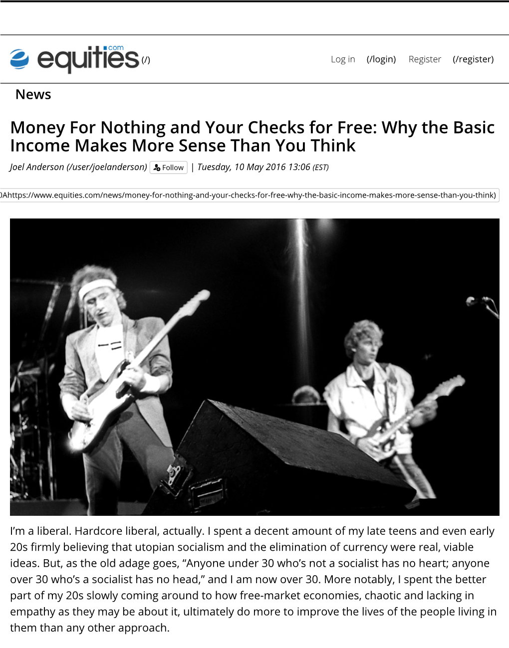 Money for Nothing and Your Checks for Free: Why the Basic Income Makes More Sense Than You Think