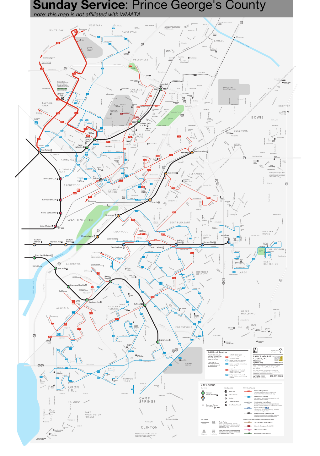 Note: This Map Is Not Affiliated with WMATA