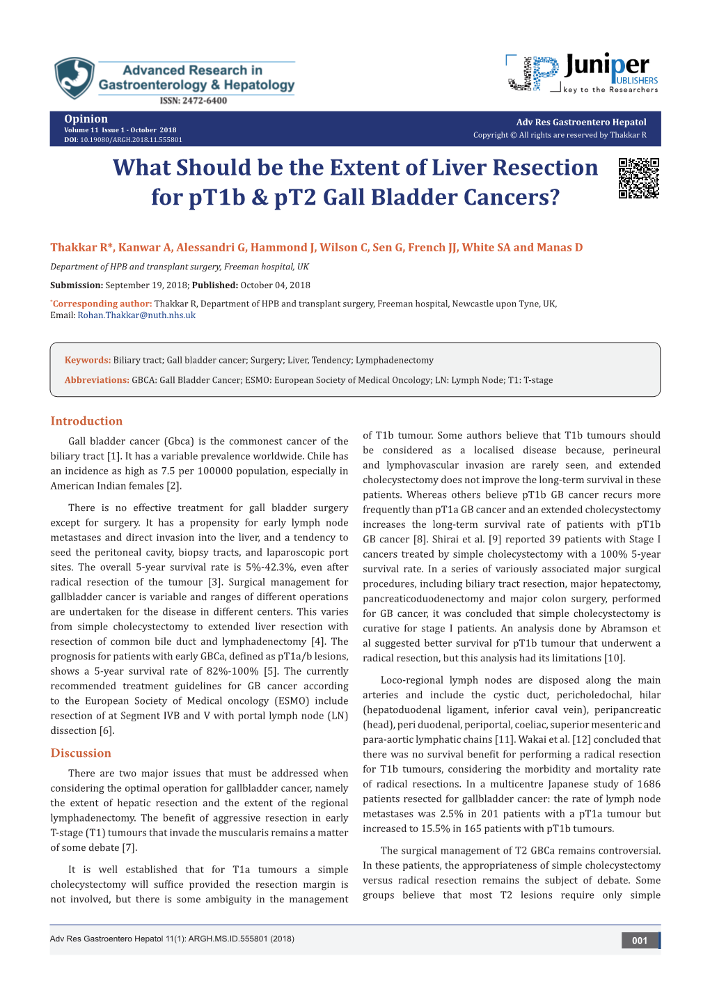 What Should Be the Extent of Liver Resection for Pt1b & Pt2 Gall