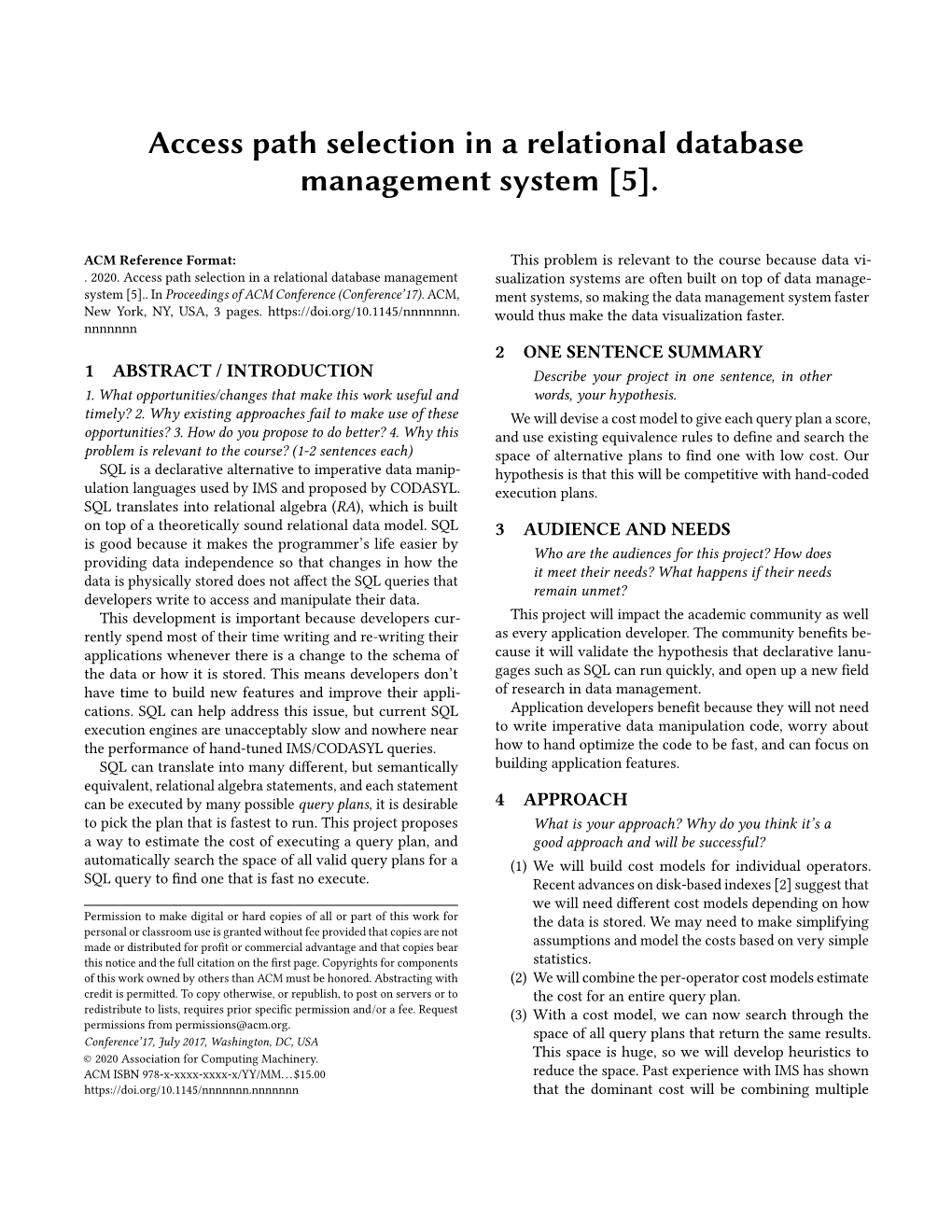 Access Path Selection in a Relational Database Management System [5]