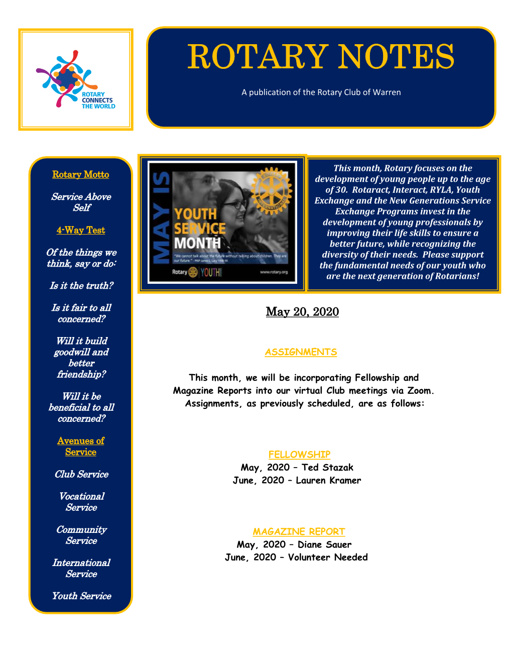 May 20, 2020 Bulletin