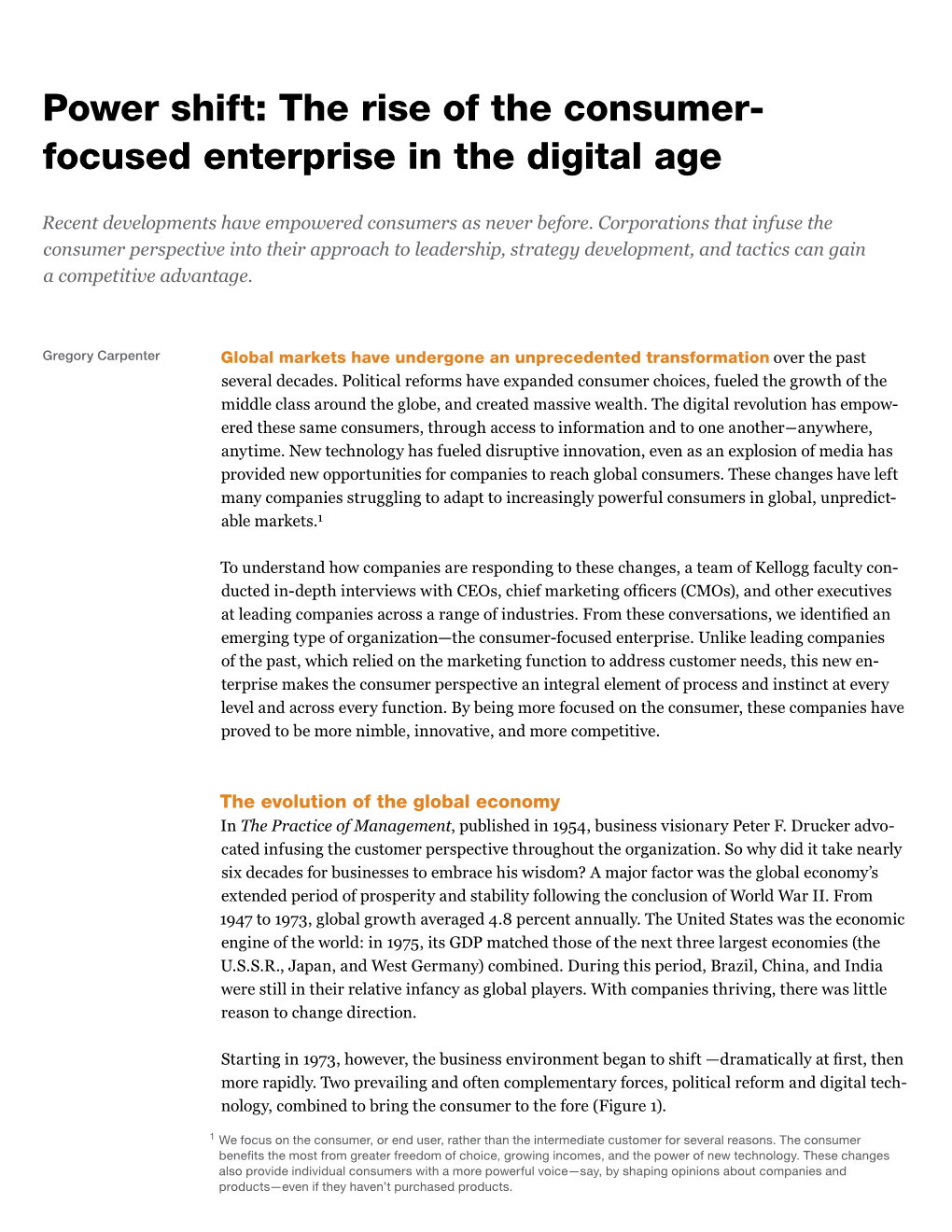 Power Shift: the Rise of the Consumer- Focused Enterprise in the Digital Age